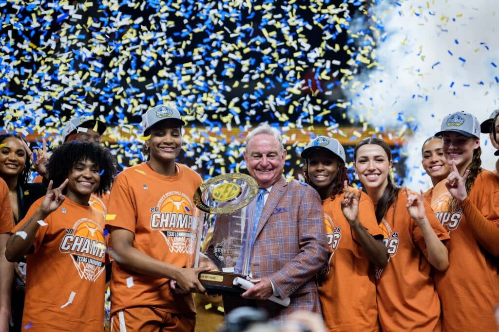 Texas Upsets South Carolina to Lift 2026 SEC Women’s Basketball Tournament Trophy