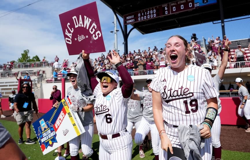 Mississippi State Softball Upsets Oklahoma to Book 1st-Ever WCWS