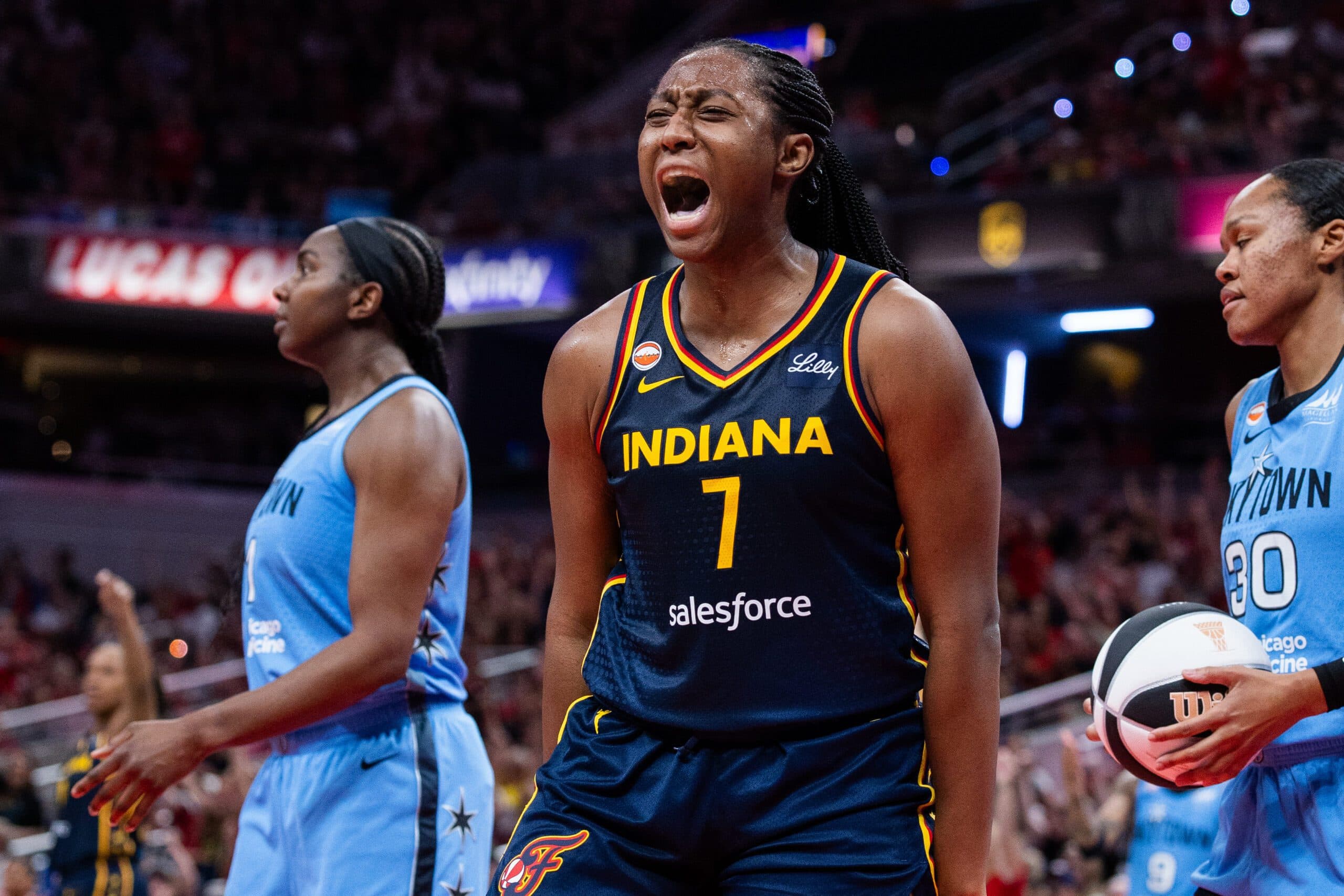 Aliyah Boston, Caitlin Clark, and Sydney Taylor Make History in Sky vs Fever Thriller